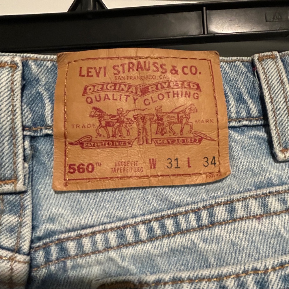 Levi's Washed Denim Straight Leg Jeans - Picture 7 of 7
